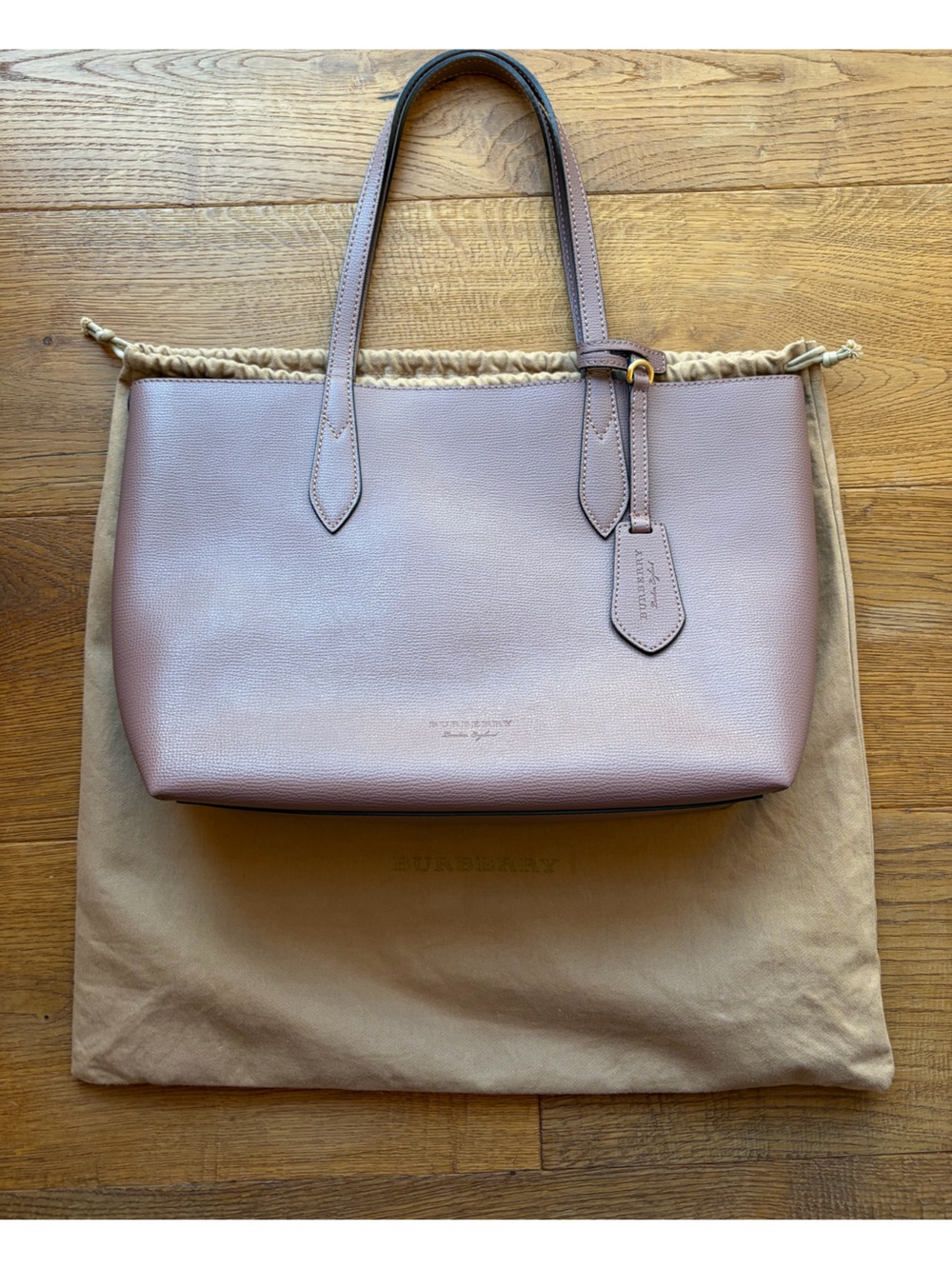 Burberry Dusty Pink Reversible Leather Tote